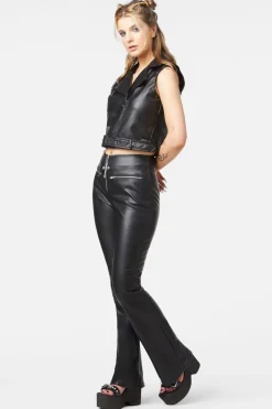 Women Dangerfield Jackets & Coats*Punk Eyelet Pu Belted Vest