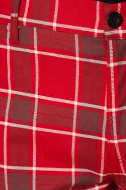 Men Black Friday Pants & Shorts*Punk Red Tartan Unisex Pant