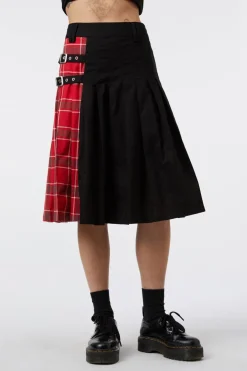 Men Black Friday Pants & Shorts*Punk Red Tartan Unisex Skirt