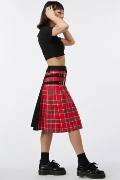 Men Black Friday Pants & Shorts*Punk Red Tartan Unisex Skirt