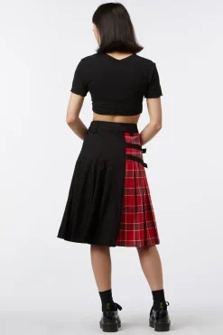 Men Black Friday Pants & Shorts*Punk Red Tartan Unisex Skirt