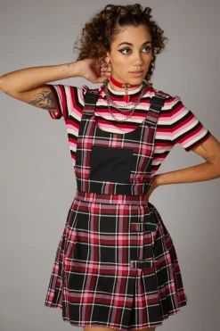 Women Black Friday Dresses & Pinafores*Punk Valentine Tartan Pinafore