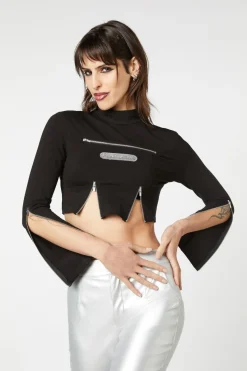 Women Dangerfield Blouses & Tops*Radioactive Raver Zip Top