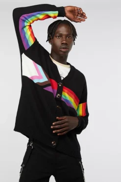 Men Dangerfield Coats & Jackets*Rainbow Intarsia Cardi