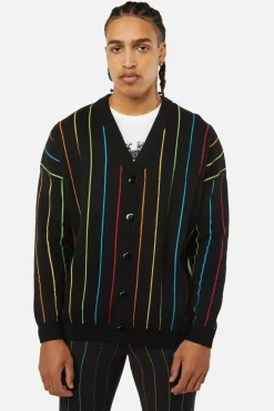 Men Dangerfield Jumpers & Knits*Rainbow Pin Stripe Os Cardi