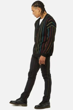 Men Dangerfield Jumpers & Knits*Rainbow Pin Stripe Os Cardi