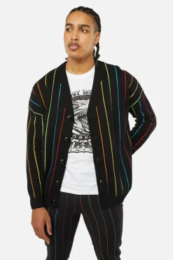 Men Dangerfield Jumpers & Knits*Rainbow Pin Stripe Os Cardi
