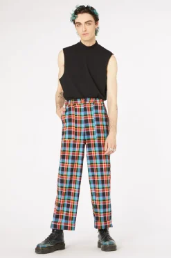 Men Dangerfield Pants & Shorts*Rainbow Tartan Wide Leg Pant