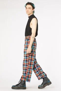 Men Dangerfield Pants & Shorts*Rainbow Tartan Wide Leg Pant