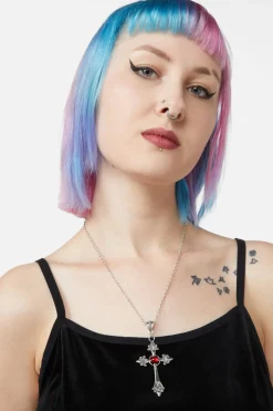 Accessories Black Friday Jewellery*Red Stone Cross Necklace