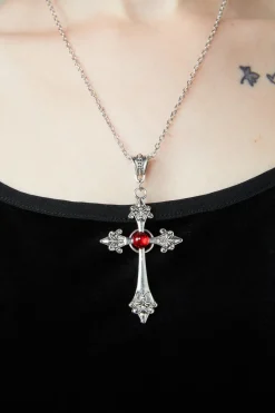 Accessories Black Friday Jewellery*Red Stone Cross Necklace