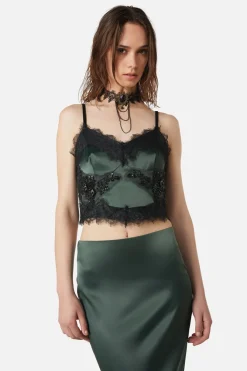 Women Dangerfield Blouses & Tops*Remnants Satin Lace Bodice Top