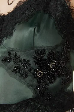 Women Dangerfield Blouses & Tops*Remnants Satin Lace Bodice Top