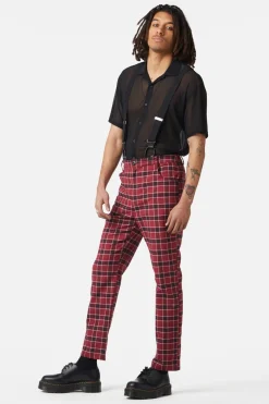 Men Dangerfield Pants & Shorts*Revenge Tartan Brace Trousers