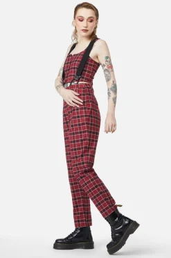 Women Dangerfield Pants & Jumpsuits*Revenge Tartan Brace Trouser