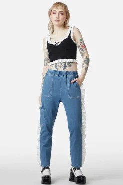 Women Dangerfield Pants & Jumpsuits*Ruffle Denim Cargo Pant
