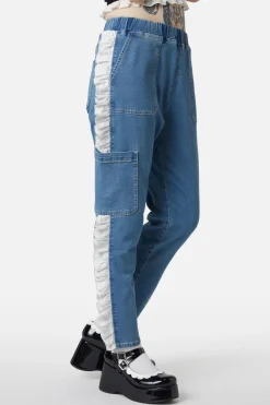 Women Dangerfield Pants & Jumpsuits*Ruffle Denim Cargo Pant