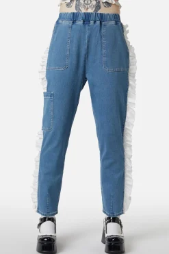 Women Dangerfield Pants & Jumpsuits*Ruffle Denim Cargo Pant