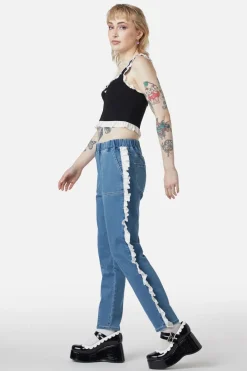 Women Dangerfield Pants & Jumpsuits*Ruffle Denim Cargo Pant