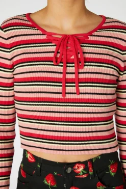 Women Dangerfield Knitwear & Cardis*90S Fetch Stripey Crop Knit
