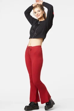 Women Dangerfield Pants & Jumpsuits*90S Lacing Flare Rib Pant