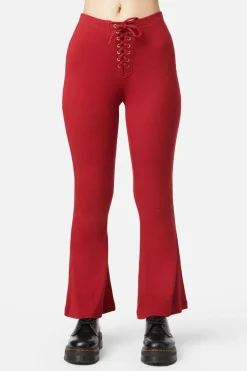 Women Dangerfield Pants & Jumpsuits*90S Lacing Flare Rib Pant