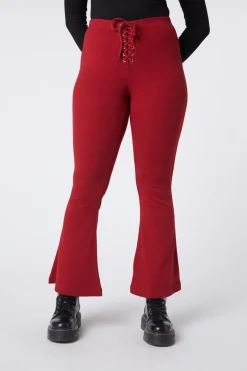 Women Dangerfield Pants & Jumpsuits*90S Lacing Flare Rib Pant