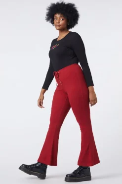 Women Dangerfield Pants & Jumpsuits*90S Lacing Flare Rib Pant