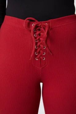 Women Dangerfield Pants & Jumpsuits*90S Lacing Flare Rib Pant