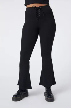Women Dangerfield Pants & Jumpsuits*90S Lacing Flare Rib Pant
