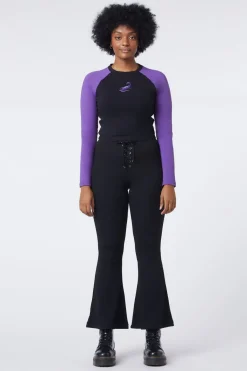 Women Dangerfield Pants & Jumpsuits*90S Lacing Flare Rib Pant