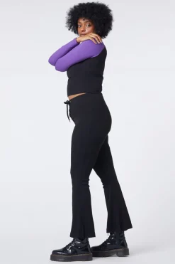 Women Dangerfield Pants & Jumpsuits*90S Lacing Flare Rib Pant