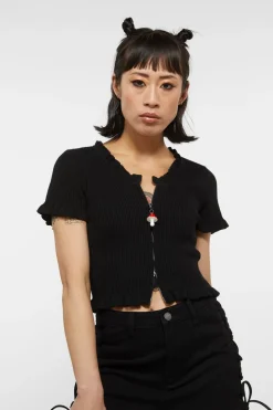 Women Dangerfield Knitwear & Cardis*90S Style Zip Up Frill Cardi