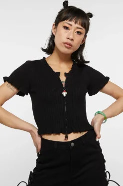 Women Dangerfield Knitwear & Cardis*90S Style Zip Up Frill Cardi