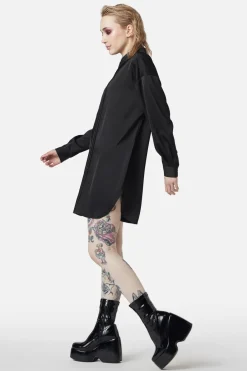 Women Dangerfield Dresses & Pinafores*Satin Tux Shirt Dress