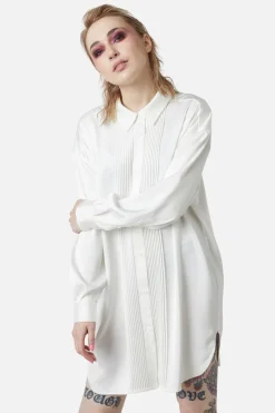 Women Dangerfield Dresses & Pinafores*Satin Tux Shirt Dress