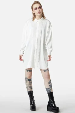 Women Dangerfield Dresses & Pinafores*Satin Tux Shirt Dress