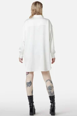 Women Dangerfield Dresses & Pinafores*Satin Tux Shirt Dress