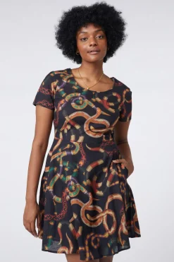 Women Dangerfield Dresses & Pinafores*Serpent Print Cotton Dress