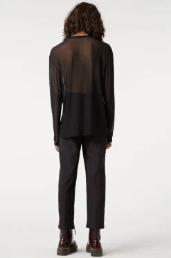 Women Dangerfield Blouses & Tops*Sheer Basic Long Sleeve Top