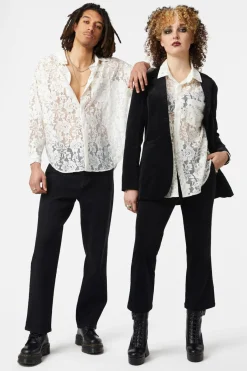 Men Dangerfield Shirts & Tees*Sheer Lace Long Sleeve Shirt