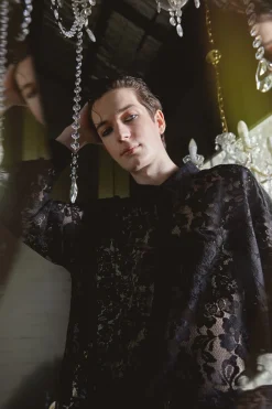 Men Dangerfield Shirts & Tees*Sheer Lace Long Sleeve Shirt