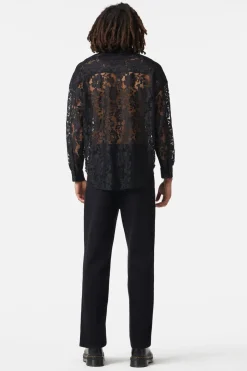 Men Dangerfield Shirts & Tees*Sheer Lace Long Sleeve Shirt