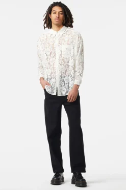 Men Dangerfield Shirts & Tees*Sheer Lace Long Sleeve Shirt