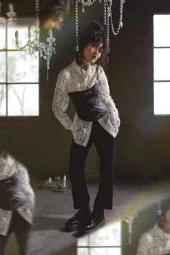 Men Dangerfield Shirts & Tees*Sheer Lace Long Sleeve Shirt