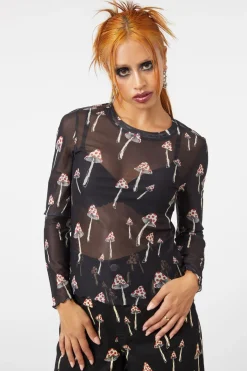 Women Dangerfield Blouses & Tops*Shroom Mesh Printed Top