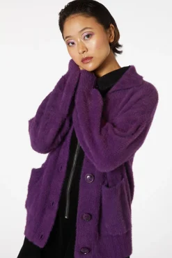 Women Dangerfield Knitwear & Cardis*Sisters Collar Fluffy Cardi