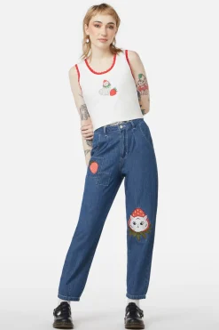 Women Dangerfield Blouses & Tops*Strawberry Kisses Lace Edge Tank