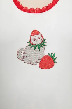 Women Dangerfield Blouses & Tops*Strawberry Kisses Lace Edge Tank