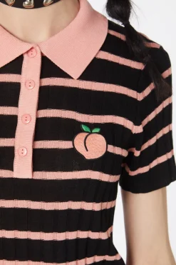 Women Dangerfield Knitwear & Cardis*Stripey Peach Collar Knit